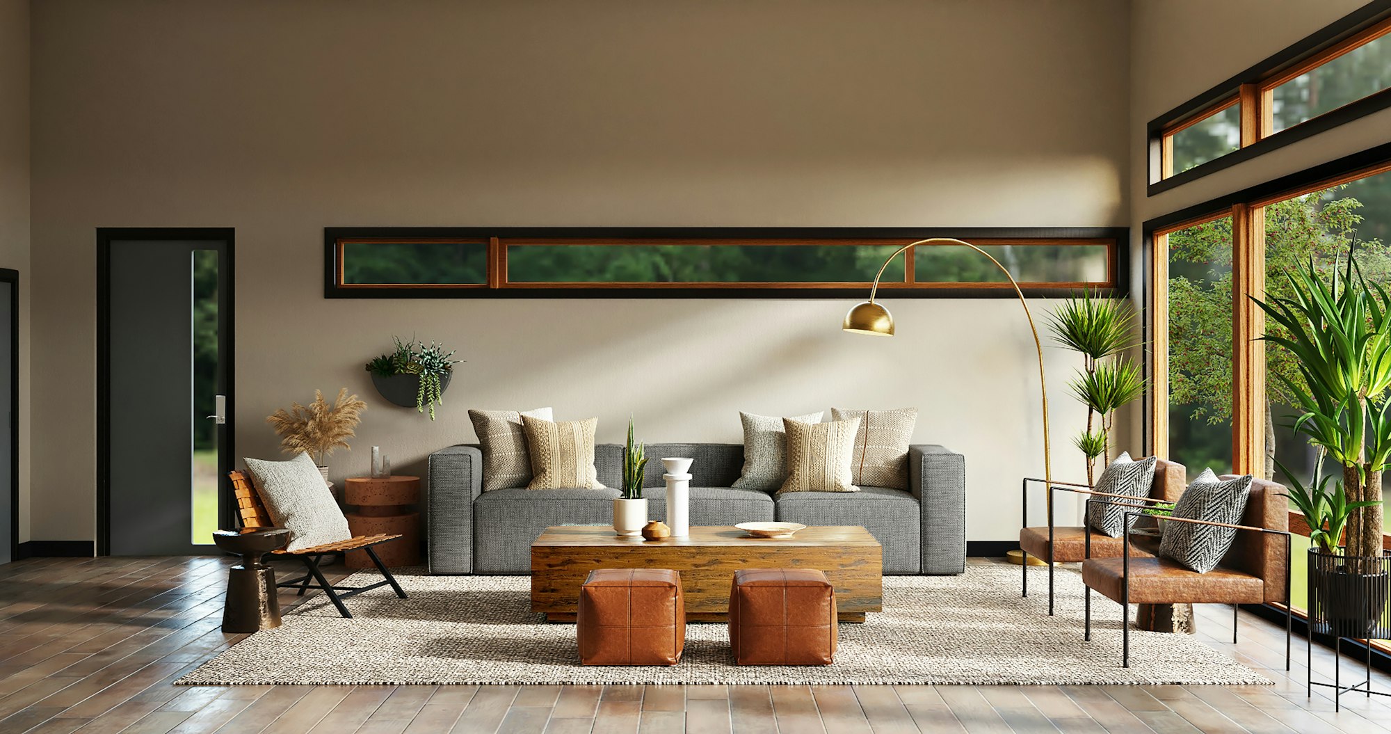 A comfortable, well-conditioned modern living room